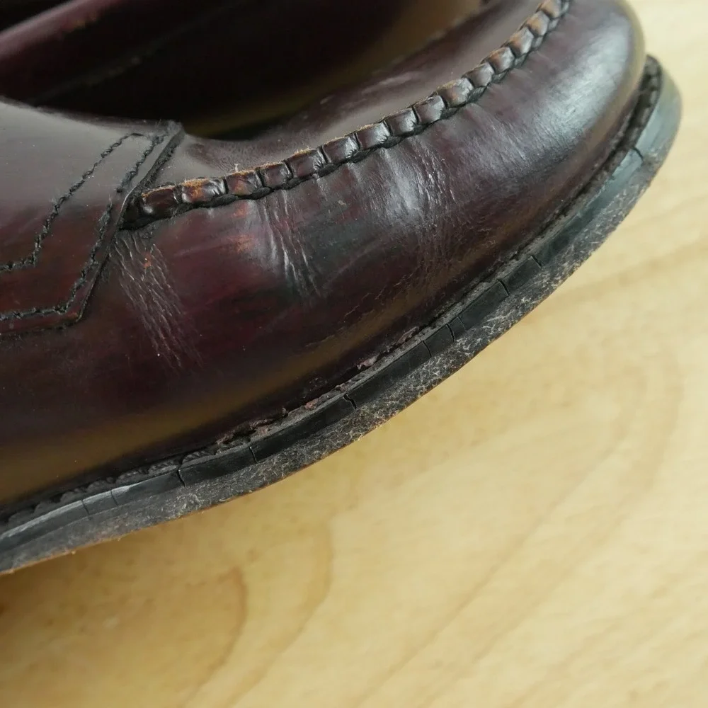 GH Bass Mens Logan Penny Loafers Burgundy Leather Slip On Shoes‎ 10 EEE Preppy